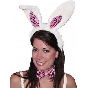Diadeem konijn/haas verkleedset oren voor volwassenen