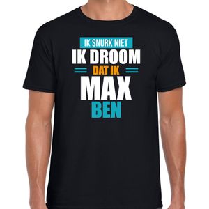 Droom dat ik Max ben fun tekst pyjama shirt zwart voor heren - Grappig slaapshirt / slaap kleding