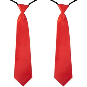 4x stuks rode carnaval verkleed stropdas 40 cm verkleedaccessoire