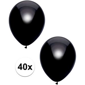 40x Zwarte metallic ballonnen 30 cm