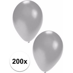 Zilveren ballonnen 200 stuks