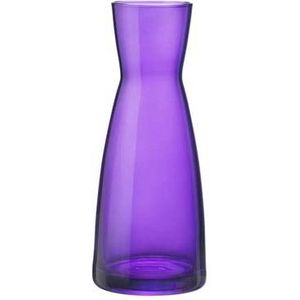Drank/water karaf of kleine vaas - glas - paars - D8 cm x H20 cm - 500 ML