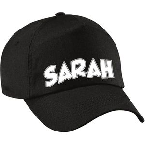 Cadeau pet/cap voor dames - Sarah - zwart - vijftig/50 jaar - verjaardag