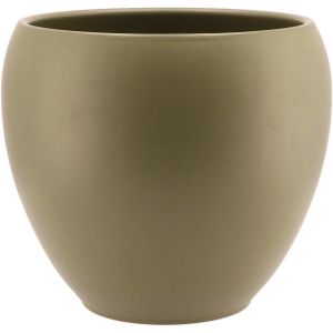 DK Design Bloempot/plantenpot - Vinci - olijfgroen mat - voor kamerplant - D24 x H27 cm