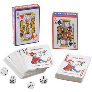 Grafix - 4x Pakjes speelkaarten inclusief 8 dobbelstenen
