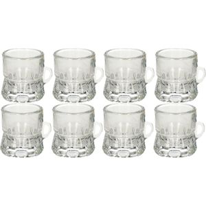 Set van 10x stuks shotglas vorm bierpul glaasje/glas met handvat van 2cl