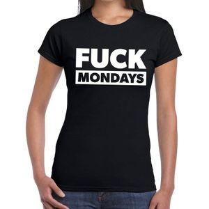 FUCK mondays tekst t-shirt zwart dames