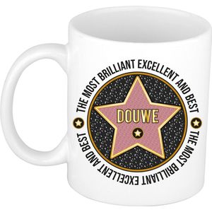 Naam mok Douwe - wit - Most Brilliant - keramiek - 300 ml - cadeau collega beker