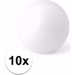 10 witte anti stressballetjes 6 cm