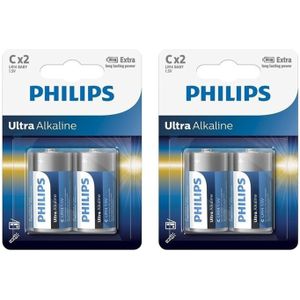 Phillips batterijen LR14 - Alkaline - 1,5 volt - set van 4x stuks