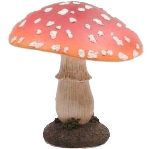 Decoratie huis/tuin beeldje paddenstoel 15 cm