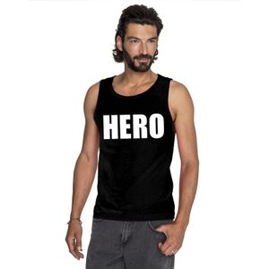 Hero tekst singlet shirt/ tanktop zwart heren