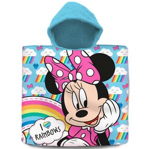 Disney Minnie Mouse bad cape/poncho - 60 x 120 cm - katoen - voor kinderen