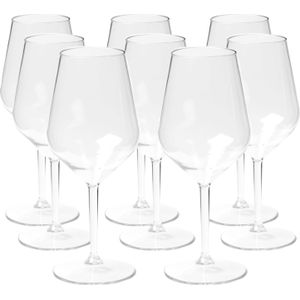 Wijnglas - 12x - transparant - onbreekbaar kunststof - 470 ml