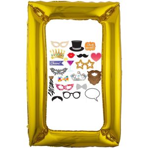 Foto prop set met frame - verjaardag/birthday party - 21-delig - photo booth accessoires