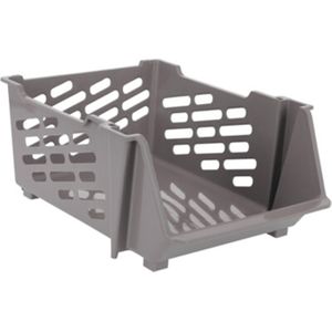 Storage Solutions Stapelbare opbergmand - bruin - 29L - kunststof - 44 x 36 x 20 cm