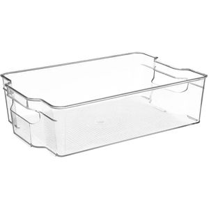 Koelkast/keuken organizer bak - transparant - kunststof - L31 x B21 x H9 cm - groente lade