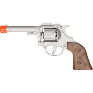 Cowboy/politie speelgoed revolver/pistool metaal 8 schots plaffertjes