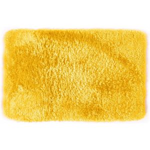 Spirella badkamer vloer kleedje/badmat tapijt - hoogpolig luxe uitvoering - geel - 40 x 60 cm