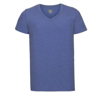 Basic V-hals t-shirt vintage washed denim blauw voor heren