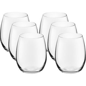 6x Drinkglazen/waterglazen Bouquet transparant 390 ml - Tumbler drinkglazen rond van glas 390 ml