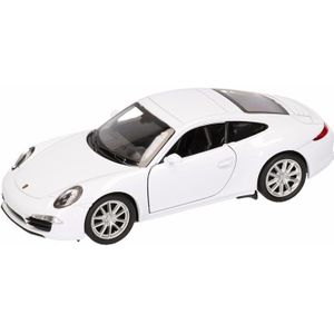 Speelgoed witte Porsche 911 Carrera S auto 1:36