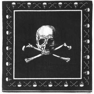 48x Zwarte piraten servetten met doodshoofd 33 x 33 cm