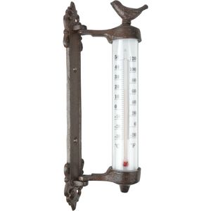 Gietijzeren wandthermometer voor binnen en buiten 27 cm