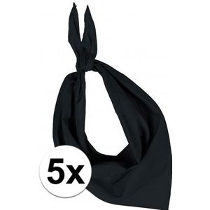 5x Zakdoek bandana zwart