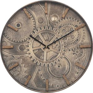 Wandklok/muur klok Radarlove - Dia 50 cm - kunststof - bruin - keuken/kamer