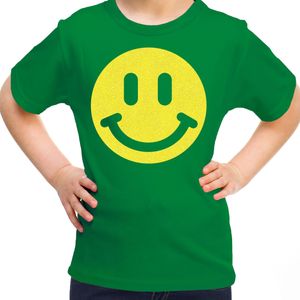 Verkleed T-shirt voor meisjes - smiley - groen - carnaval - feestkleding voor kinderen