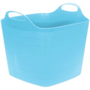 Flexibele emmer - blauw - 25 liter - kunststof - vierkant - 35 x 38 cm