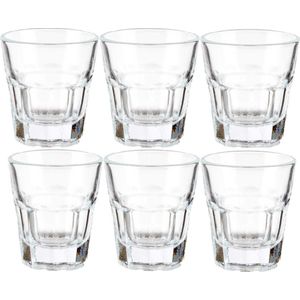 Vivalto shotglaasjes - 6x stuks - glas - transparant - 40 ml - borrelglazen