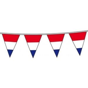 Vlaggetjes vlag kleuren rood-wit-blauw Holland plastic 10 meter