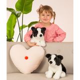 Knuffeldier hond Border Collie - zachte pluche stof - premium kwaliteit knuffels - zwart/wit - 25 cm