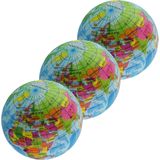 3x Wereldbol/aarde/globe antistress balletje 7 cm