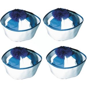 4x stuks blauw matrozen hoedjes / matrozenpetjes