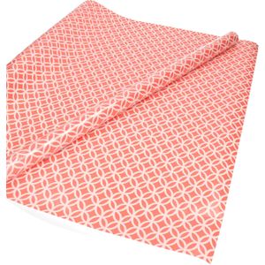 5x Inpakpapier/cadeaupapier roze met wit motief  200 x 70 cm rol