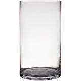 2x Transparante home-basics Cylinder vaas/vazen van glas 45 x 25 cm - Bloemen/boeketten - binnen gebruik