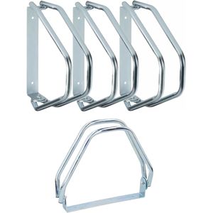 Dunlop Fietsenrek muur/grond standaard - 4x - voor 1 fiets - metaal - 28 x 32 cm