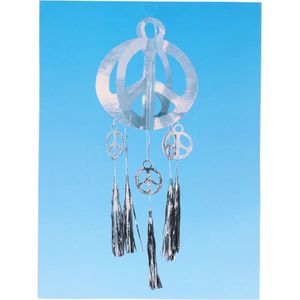 Set van 5x stuks peace teken hangdecoratie jaren 60 Hippie feest thema van 80 cm