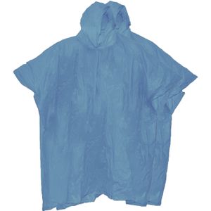 Regenponcho met capuchon - 2x - blauw - herbruikbaar - PVC - duurzaam
