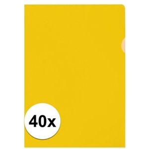 40x Insteekmap geel A4 formaat 21 x 30 cm