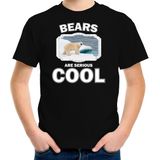Dieren ijsbeer t-shirt zwart kinderen - bears are cool shirt jongens en meisjes