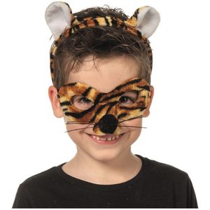 Tijger masker en tiara voor kinderen