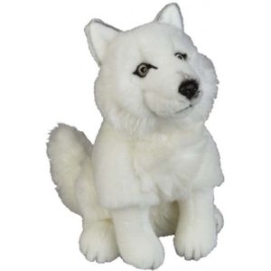 Pluche witte poolwolf knuffel 28 cm speelgoed