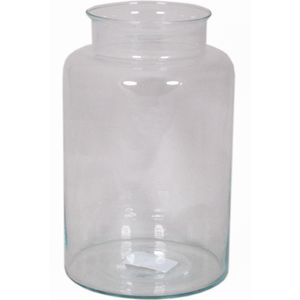 Glazen melkbus vaas/vazen 9 liter met smalle hals 19 x 30 cm - Bloemenvazen van glas