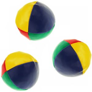 Jongleerballen - 3x - Gekleurd - 6,5 cm - Microgranulaat - Beanbags