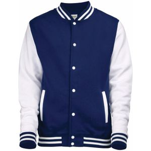 Navy met wit college jacket voor heren