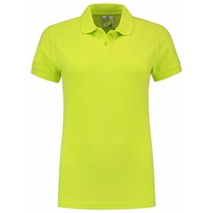 Dames basic poloshirt - lemon geel - korte mouw - getailleerd - katoen